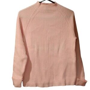 Studio Works Pale Pink Mock Neck Vintage Sweater LG